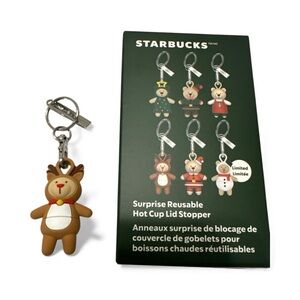 Starbucks Reusable Hot Cup Lid Stopper Keychain New